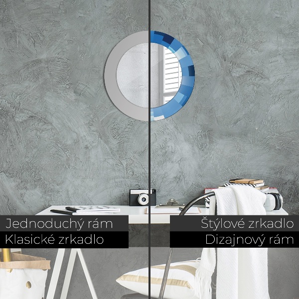 Lustro ścienne dekoracyjne okrągłe Niebieski abstrakcyjny