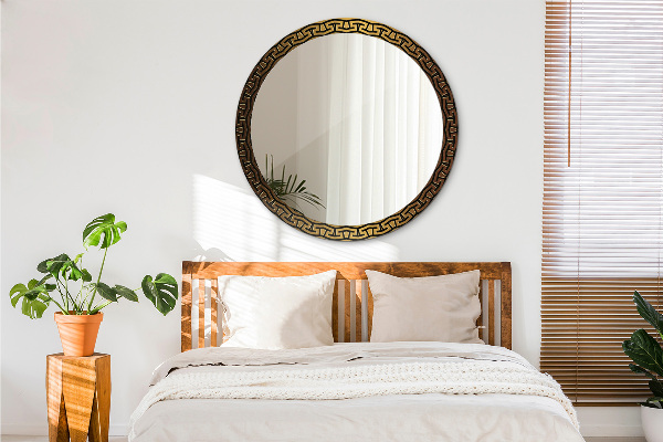 Lustro ścienne dekoracyjne okrągłe Grecki ornament