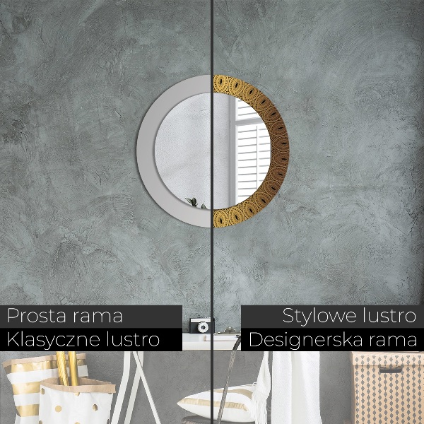 Lustro ścienne dekoracyjne okrągłe Grecki ornament