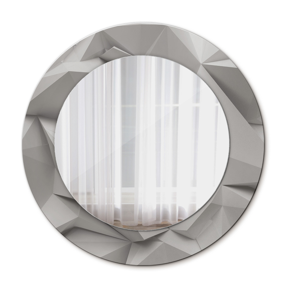 Lustro ramka z nadrukiem okrągłe Abstrakcyjny biały kryształ