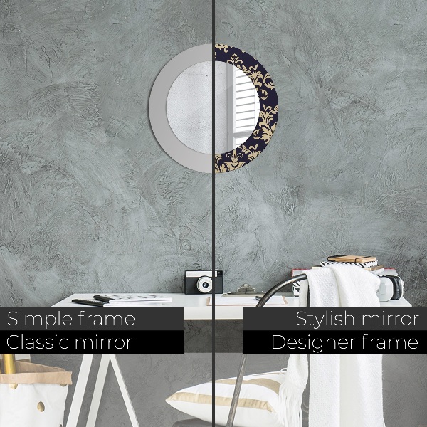 Lustro ścienne dekoracyjne okrągłe Kwiatowy wzór