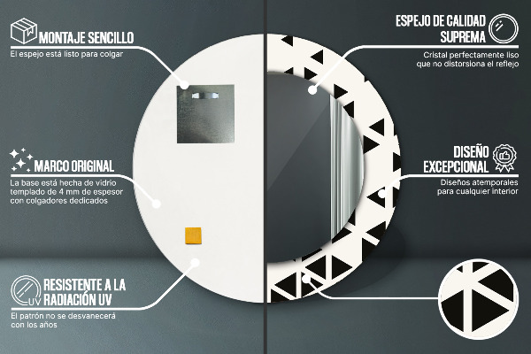 Lustro ścienne dekoracyjne okrągłe Abstrakcyjny geometryczny