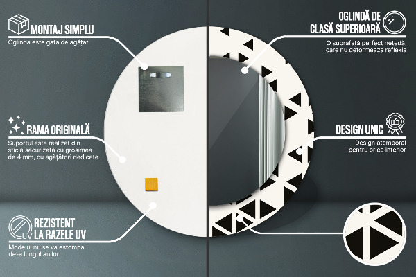 Lustro ścienne dekoracyjne okrągłe Abstrakcyjny geometryczny