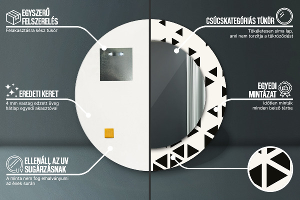 Lustro ścienne dekoracyjne okrągłe Abstrakcyjny geometryczny