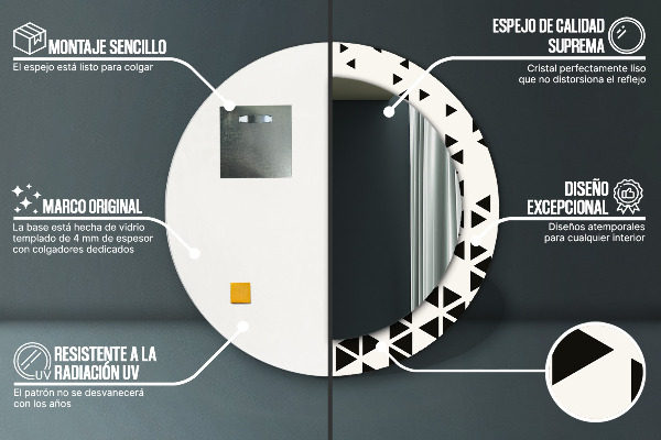 Lustro ścienne dekoracyjne okrągłe Abstrakcyjny geometryczny