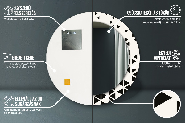 Lustro ścienne dekoracyjne okrągłe Abstrakcyjny geometryczny