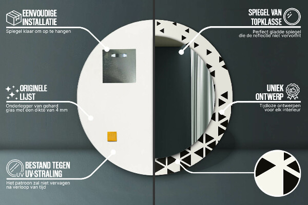 Lustro ścienne dekoracyjne okrągłe Abstrakcyjny geometryczny