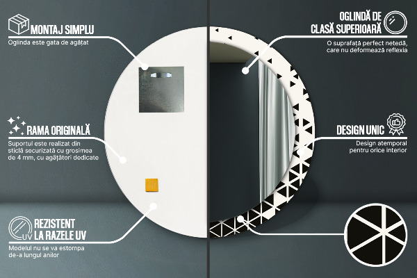 Lustro ścienne dekoracyjne okrągłe Abstrakcyjny geometryczny