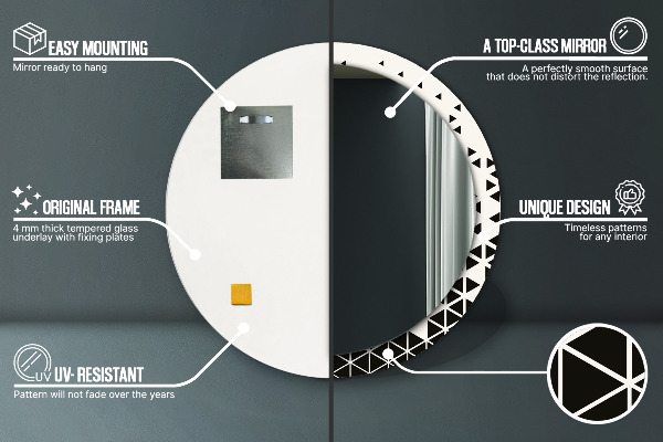 Lustro ścienne dekoracyjne okrągłe Abstrakcyjny geometryczny