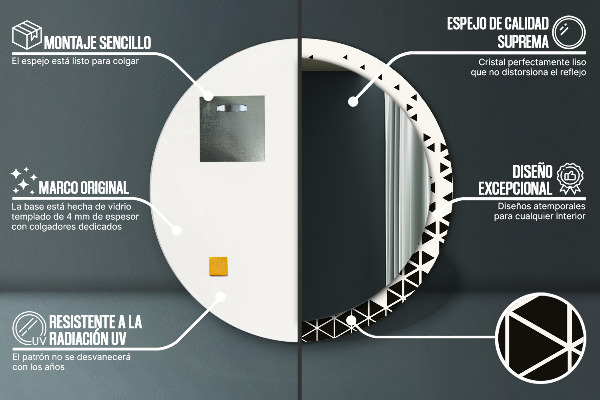 Lustro ścienne dekoracyjne okrągłe Abstrakcyjny geometryczny