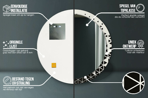 Lustro ścienne dekoracyjne okrągłe Abstrakcyjny geometryczny