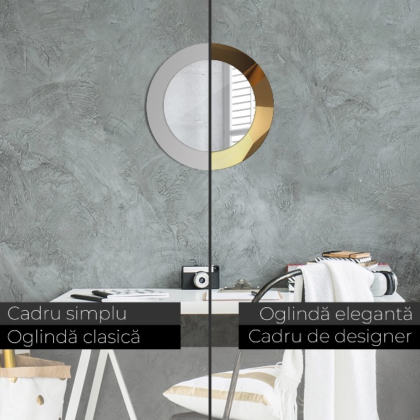 Lustro ścienne dekoracyjne okrągłe Złoto abstrakcja