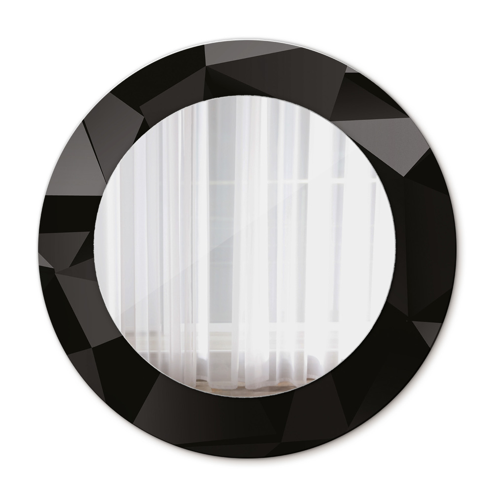 Lustro ramka z nadrukiem okrągłe Abstrakcyjna czerń