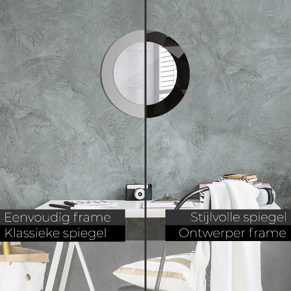 Lustro ramka z nadrukiem okrągłe Abstrakcyjna czerń