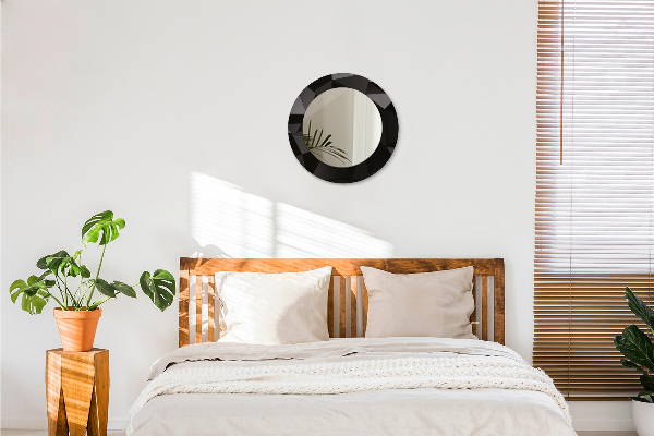 Lustro ramka z nadrukiem okrągłe Abstrakcyjna czerń