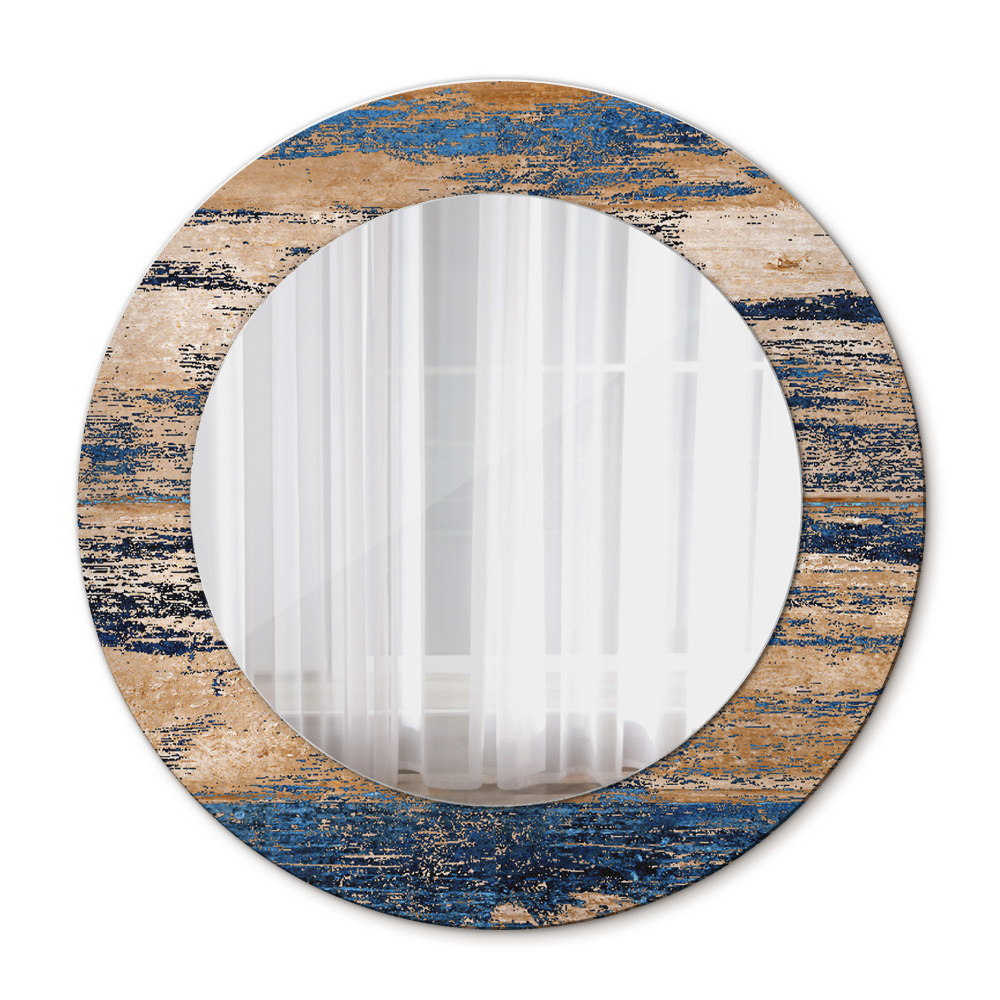 Lustro ramka z nadrukiem okrągłe Abstrakcyjne drewno