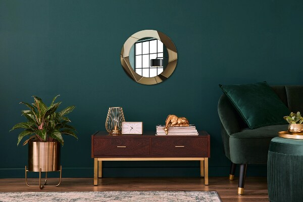 Lustro z drukowaną ramką okrągłe Nowoczesna abstrakcja