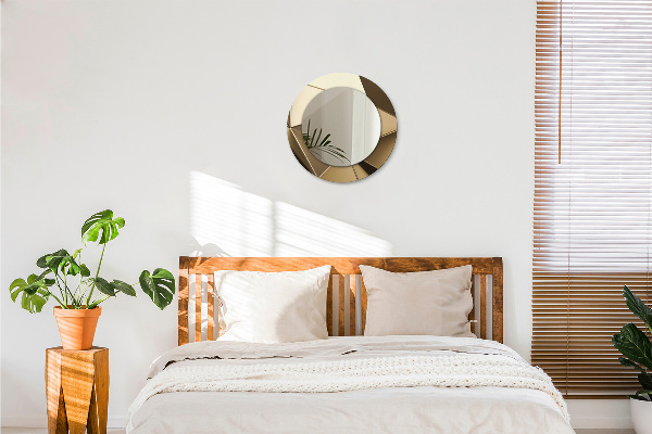 Lustro z drukowaną ramką okrągłe Nowoczesna abstrakcja