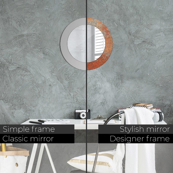 Lustro ścienne dekoracyjne okrągłe Rdzawy metal