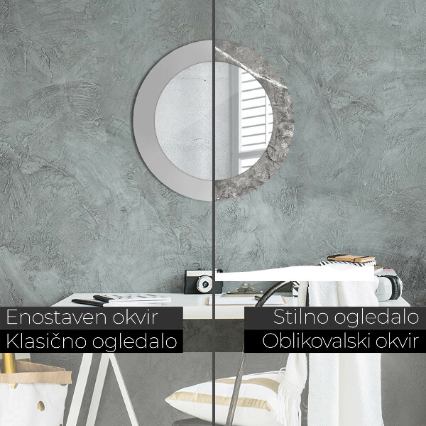 Lustro ścienne dekoracyjne okrągłe Rustykalny marmur