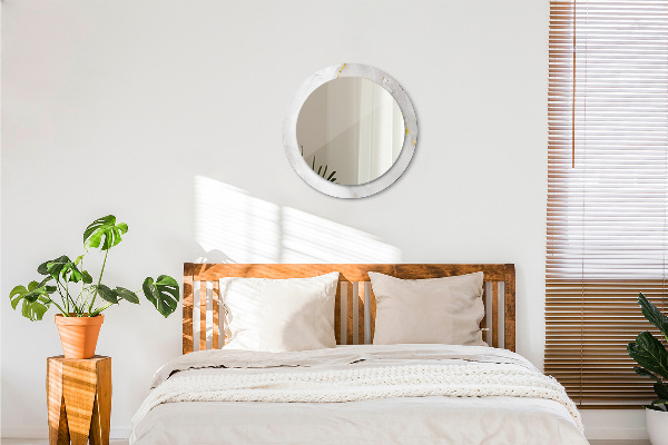 Lustro ścienne dekoracyjne okrągłe Błyszczący marmur