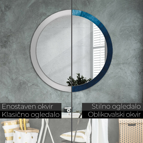 Lustro z drukowaną ramką okrągłe Abstrakcyjna sztuka