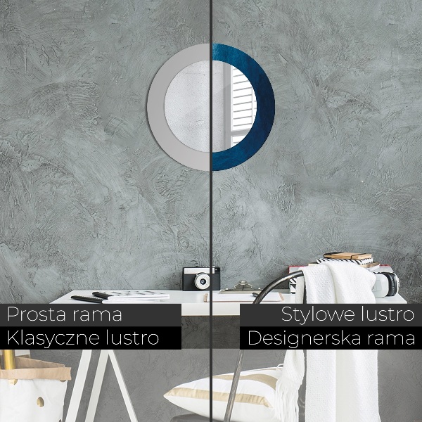 Lustro z drukowaną ramką okrągłe Abstrakcyjna sztuka