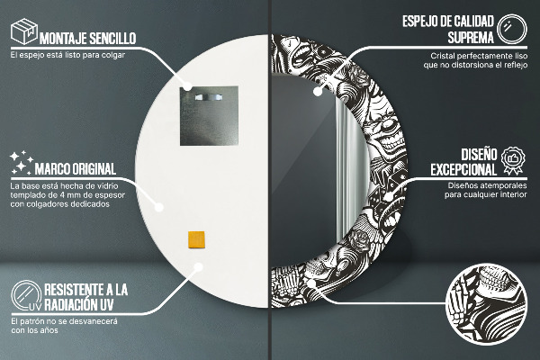 Lustro ścienne dekoracyjne okrągłe Abstrakcyjny płyn