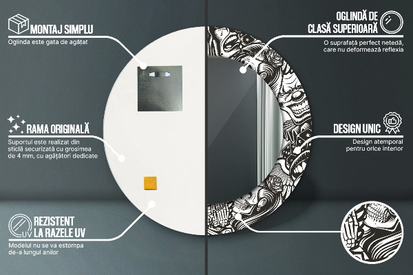 Lustro ścienne dekoracyjne okrągłe Abstrakcyjny płyn