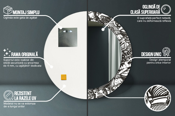 Lustro ścienne dekoracyjne okrągłe Abstrakcyjny płyn