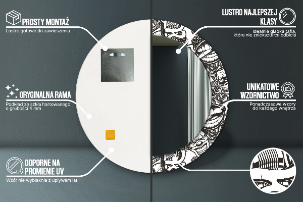 Lustro ścienne dekoracyjne okrągłe Abstrakcyjny płyn