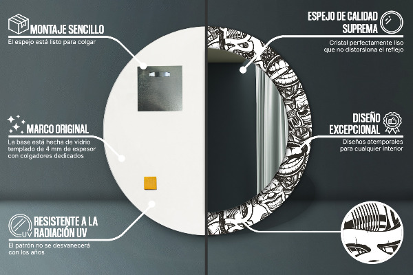 Lustro ścienne dekoracyjne okrągłe Abstrakcyjny płyn