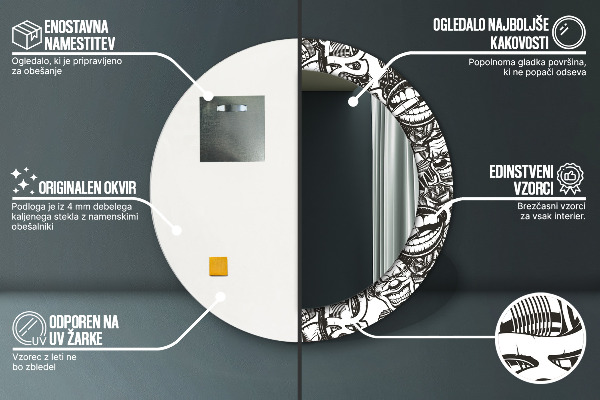 Lustro ścienne dekoracyjne okrągłe Abstrakcyjny płyn