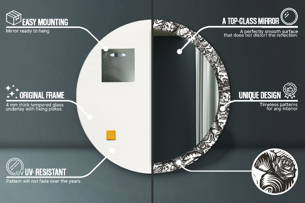 Lustro ścienne dekoracyjne okrągłe Abstrakcyjny płyn