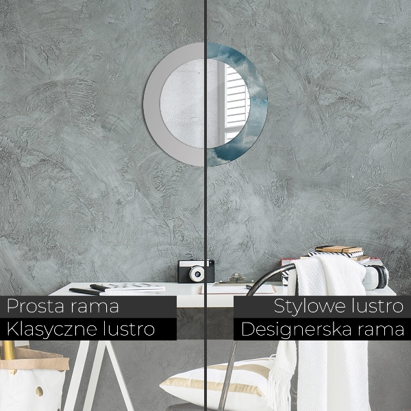 Lustro ścienne dekoracyjne okrągłe Niebieski marmur onyksowy