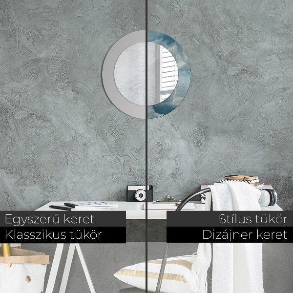 Lustro ścienne dekoracyjne okrągłe Niebieski marmur onyksowy