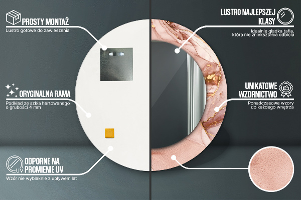 Lustro ścienne dekoracyjne okrągłe Abstrakcyjny płyn