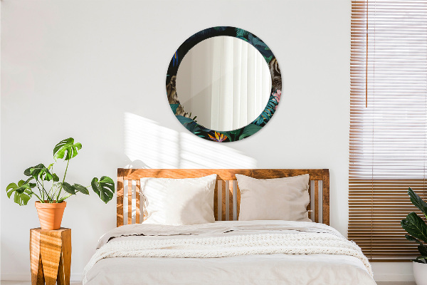 Lustro ścienne dekoracyjne okrągłe Las w dżungli