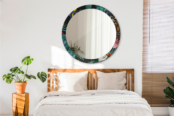 Lustro ścienne dekoracyjne okrągłe Las w dżungli