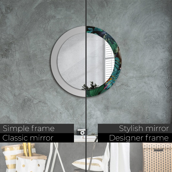 Lustro ścienne dekoracyjne okrągłe Las w dżungli