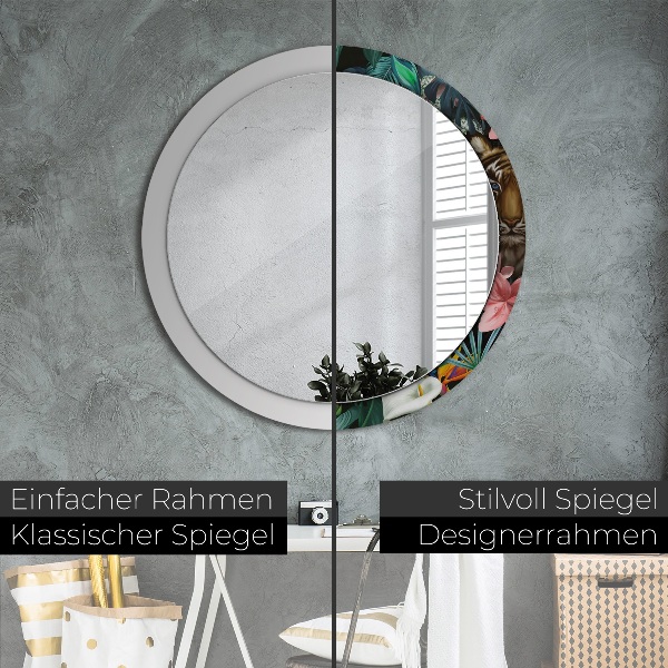 Lustro ścienne dekoracyjne okrągłe Las w dżungli