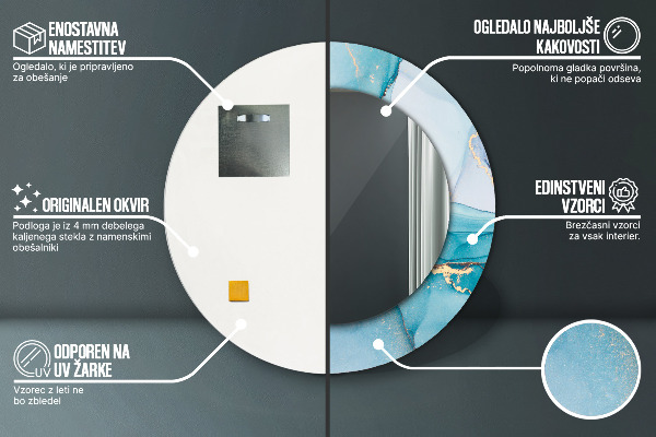 Lustro ścienne dekoracyjne okrągłe Abstrakcyjny płyn