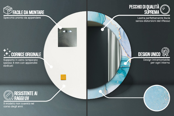 Lustro ścienne dekoracyjne okrągłe Abstrakcyjny płyn