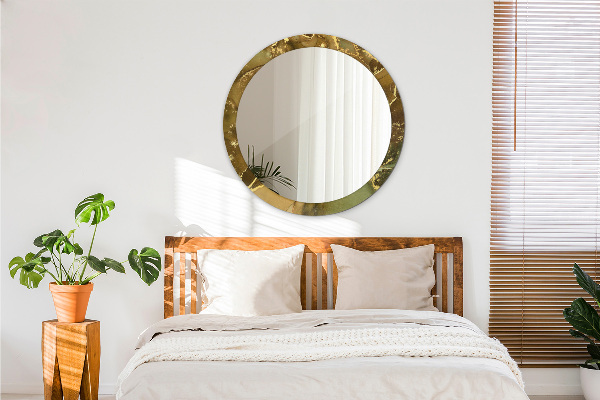 Lustro z drukowaną ramką okrągłe Metaliczne wiry