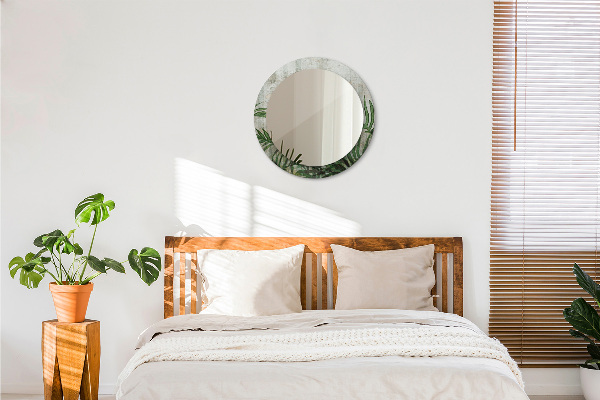 Lustro ścienne dekoracyjne okrągłe Liście paproci