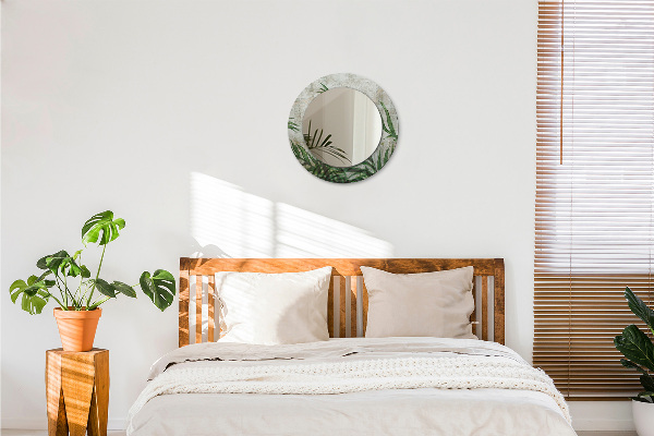 Lustro ścienne dekoracyjne okrągłe Liście paproci