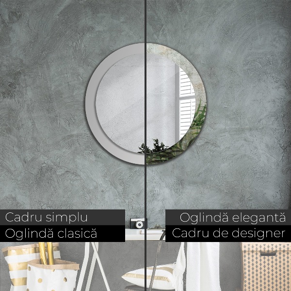 Lustro ścienne dekoracyjne okrągłe Liście paproci