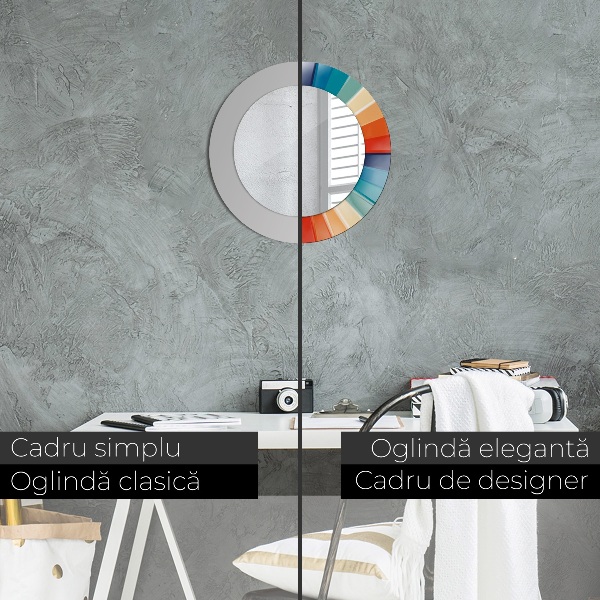 Lustro ścienne dekoracyjne okrągłe Promieniste koncentryczne pasy