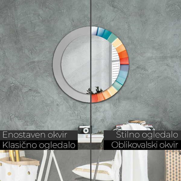 Lustro ścienne dekoracyjne okrągłe Promieniste koncentryczne pasy