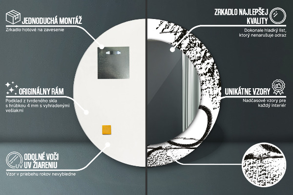 Lustro ścienne dekoracyjne okrągłe Wzór graffiti